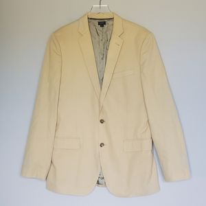 J. Crew Ludlow Suit Jacket Blazer Cotton Italian Chino Tan/Cream Mens Size 40L